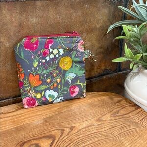 Gray floral print Coin Purse